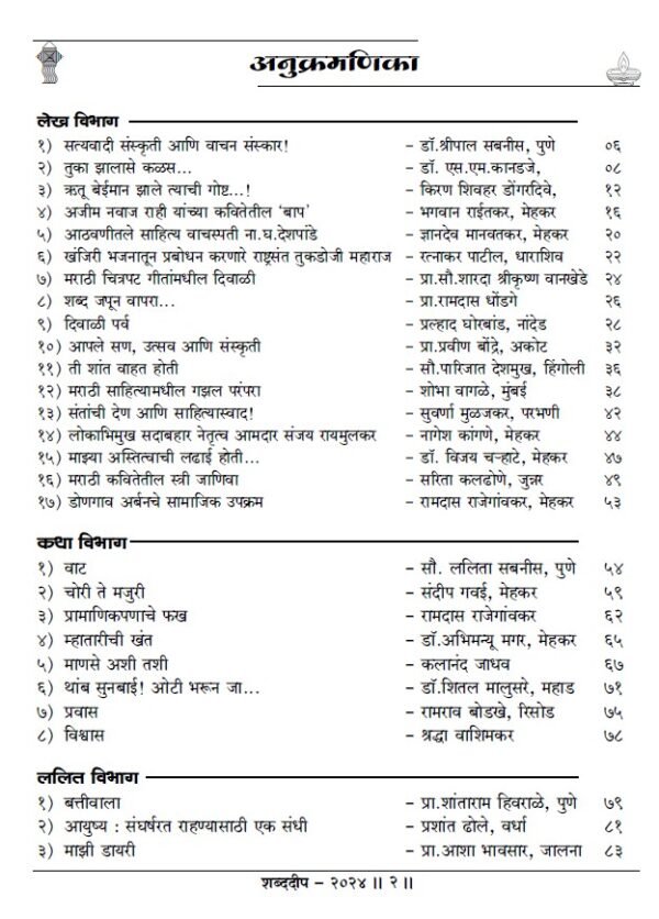 शब्ददीप दिवाळी अंक - २०२४_ Shabddeep Diwali Ank 2024 - Image 2